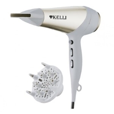 Фен Kelli KL-1125 белый/золотистый, 2400 Вт