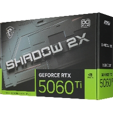 Видеокарта MSI RTX 5060 Ti 16G SHADOW 2X OC PLUS, NVIDIA RTX 5060 Ti, 16 ГБ GDDR7, 128 бит, PCI-e 5.0, 1xHDMI, 3xDP, 2617 МГц