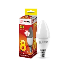 Лампа светодиодная LED-СВЕЧА-VC 8Вт 230В E14 3000К 720лм IN HOME 4690612020426 Лампа светодиодная LED-СВЕЧА-VC 8Вт 230В E14 3000К 720лм IN HOME 4690612020426