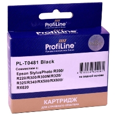 Картридж струйный ProfiLine PL-T0481 для принтеров Epson StylusPhoto R200/R220/R300/R300M/R320/R325/R340/RX500/RX600/RX620 Black водн