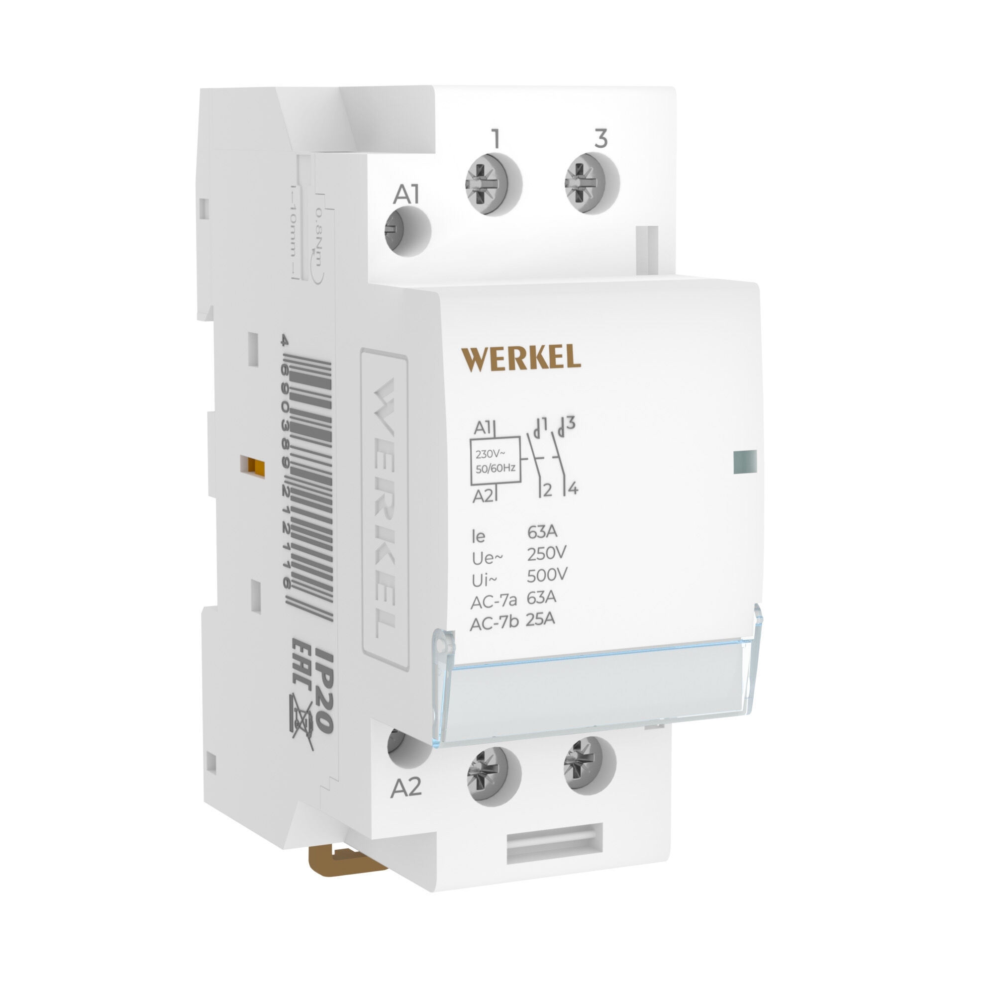 Контактор модульный Werkel 63 A 2NO (2 мод.) W942M63O