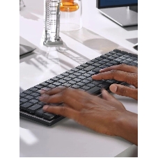 Клавиатура Logitech MX Mechanical механическая черный USB беспроводная BT/Radio slim LED (920-010766)