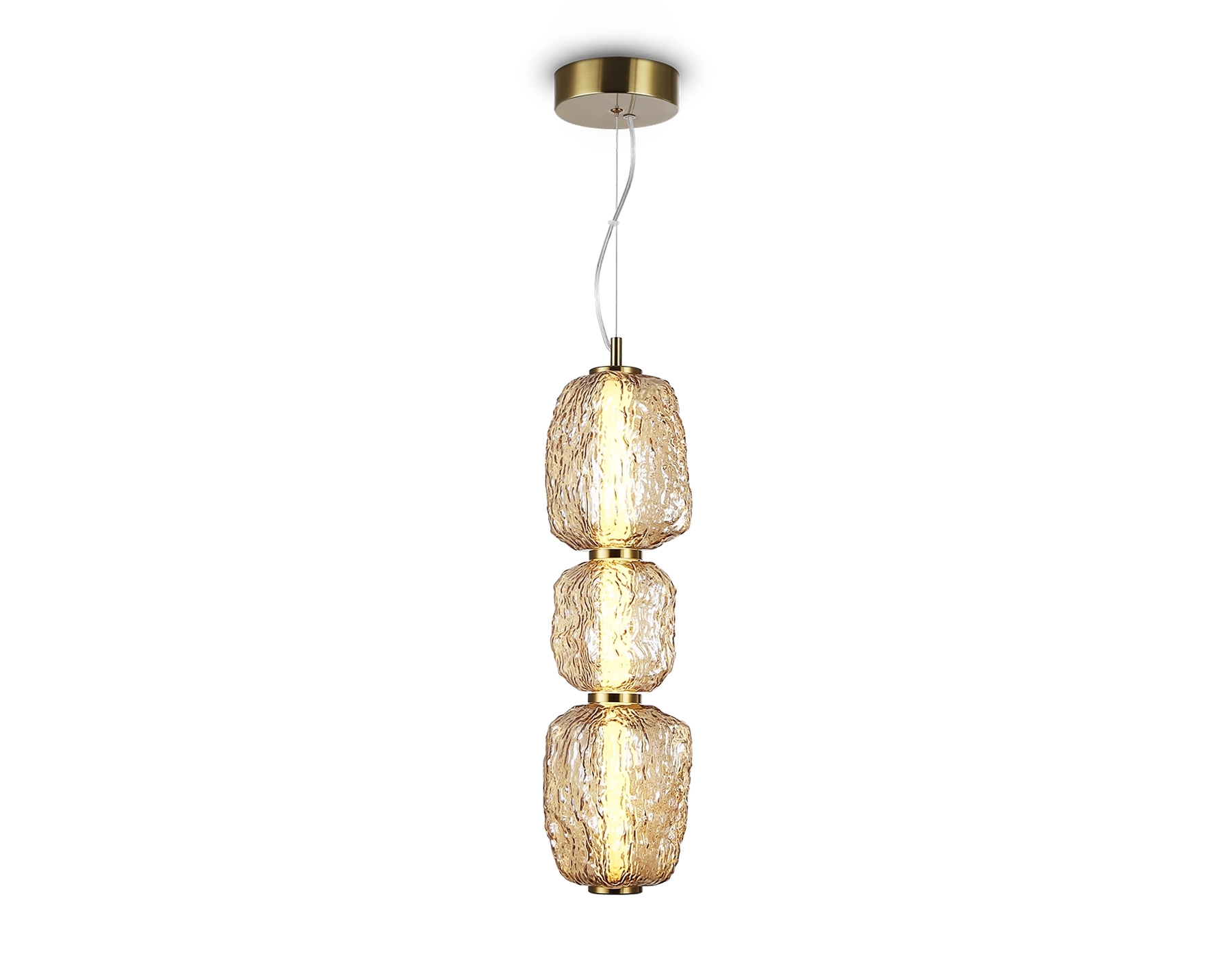 Подвесной светодиодный светильник Ambrella light LH30102 SB/TI бронза/янтарь 23W 3000K 140*140*1760