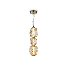 Подвесной светодиодный светильник Ambrella light LH30102 SB/TI бронза/янтарь 23W 3000K 140*140*1760