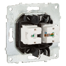 Ovivo Механизм роз. комп. 2-местн. (RJ45 CAT6), серебро, 600-000310-230