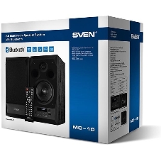 Акустическая система 2.0 SVEN MC-10, чёрный, мощность 2x25Вт (RMS), FM-тюнер, USB/microSD, дисплей, пульт ДУ, Bluetooth SVEN MC-10, чёрный, акустическая система 2.0, мощность 2x25Вт (RMS), FM-тюнер, USB/microSD, дисплей, пульт ДУ, Bluetooth