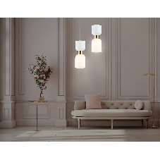 Светильник Ambrella light LH56091 BS/FR латунь/белый матовый E14 max 60W D120*1500