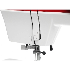 Швейная машина Janome 1522RD белый/красный, электромеханическая, вертикальный качающийся, 25 операций, петля автомат