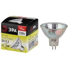 Лампа галогенная ЭРА GU5.3-JCDR (MR16)-75W-230V-CL GU5.3 75Вт софит теплый белый свет