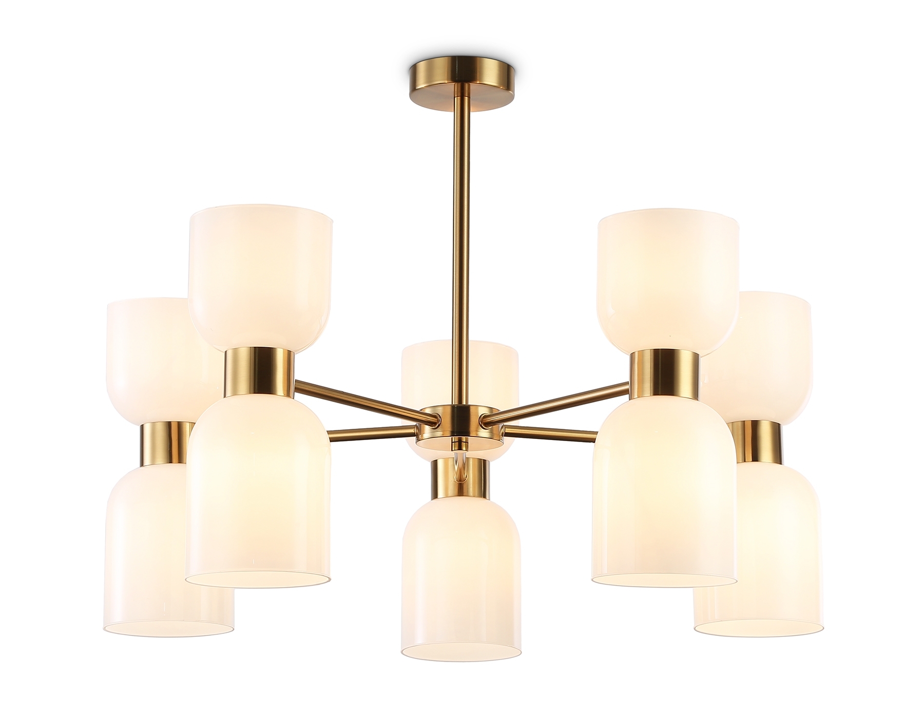 Люстра Ambrella light LH56093/10 BS/FR латунь/белый матовый E14*10 max 40W D700*510