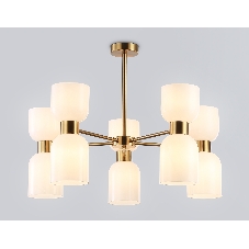 Люстра Ambrella light LH56093/10 BS/FR латунь/белый матовый E14*10 max 40W D700*510