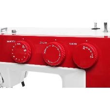 Швейная машина Janome 1522RD белый/красный, электромеханическая, вертикальный качающийся, 25 операций, петля автомат