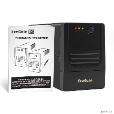 Источник бесперебойного питания ExeGate Power NB-650.LED.AVR.2SH (650VA/390W, LED, AVR, 2*Schuko, батарея 12V 7Ah, черный)
