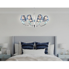 Люстра Ambrella light LH75063/8 CH/DB хром/темно синий E14/8 max 40W D870*810
