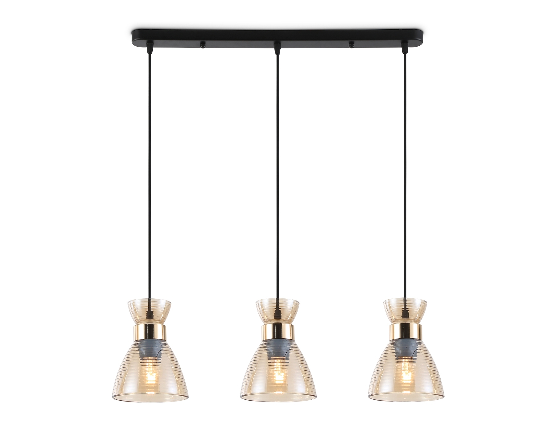 Светильник Ambrella light TR3404/3 BK/FGD/TI черный/золото/янтарь E27/3 max 60W 550*135*1000