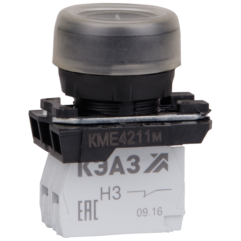 Кнопка КМЕ 4211м 1но+1нз цилиндр IP65 черный КЭАЗ 248243