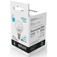 Лампа светодиодная Gauss Elementary 10Вт цок.: E14 шар 220B 4100K св. свеч. белый нейт. (упак.: 10 шт)