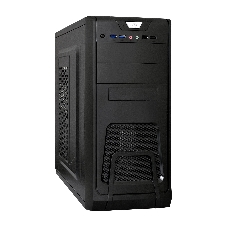 Компьютерный корпус Miditower ExeGate CP-603-UNS350 (ATX, БП UNS350 с вент. 12см, 2хUSB, аудио, черный)