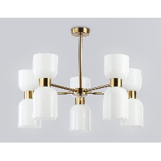 Люстра Ambrella light LH56093/10 BS/FR латунь/белый матовый E14*10 max 40W D700*510