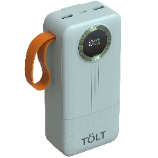 Портативный аккумулятор TOLT Lit KP328 Green, 30000mAh, 22,5W, fast charging and PD, green, CCC/ Powerbank TOLT Lit KP328 Green, 30000mAh, 22,5W, fast charging and PD, green, CCC
