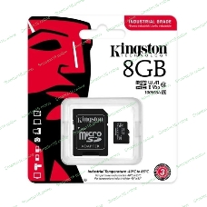 Флеш карта Kingston 8Gb microSDHC Industrial C10 A1 pSLC Card + SD Adapter