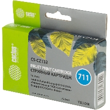 Картридж струйный Cactus CS-CZ132 №711 желтый (26 мл) для HP DesignJet T120/T520