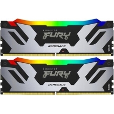 Оперативная память Kingston Fury Renegade, DDR5, 96Gb (2x48Gb), 6400MHz, CL32, DIMM, с радиатором, RGb, серебристый