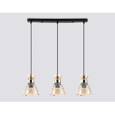 Светильник Ambrella light TR3404/3 BK/FGD/TI черный/золото/янтарь E27/3 max 60W 550*135*1000