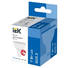 Лампа светодиодная IEK LLE-MR16-7-230-65-GU5 ECO MR16 софит 7Вт 230В 6500К GU5.3