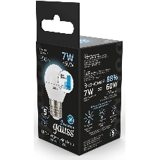 Лампа светодиодная Gauss LED Globe 7Вт E27 4100К step diммable (диммир.)