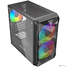Компьютерный корпус Powercase Mistral Micro A3B ARGb, Tempered Glass, 2x 140мм ARGb PWM+1x 120мм ARGb PWM, черный, mATX (CMMAB-A3-V2)