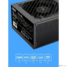 Блок питания CBR ATX 550W 80+ Bronze, DC-DC, APFC, 0.6mm, 24pin, 1*8-pin(4+4P), 1*6+2pin, 2*SATA, 4*IDE, 12cm fan, 1.2м кабель питания, черный [PSU-ATX550-12GM] BOX