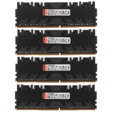 Оперативная память Kingston Fury Renegade RGB, DDR4, 64Gb (4x16Gb), 3200MHz, CL16, DIMM, с радиаторами, RGB, серый/черный