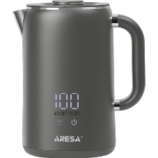 Электрочайник Aresa AR-3481 серый, 1.6 л, 1700 Вт, скрытый нагревательный элемент, поддержание температуры