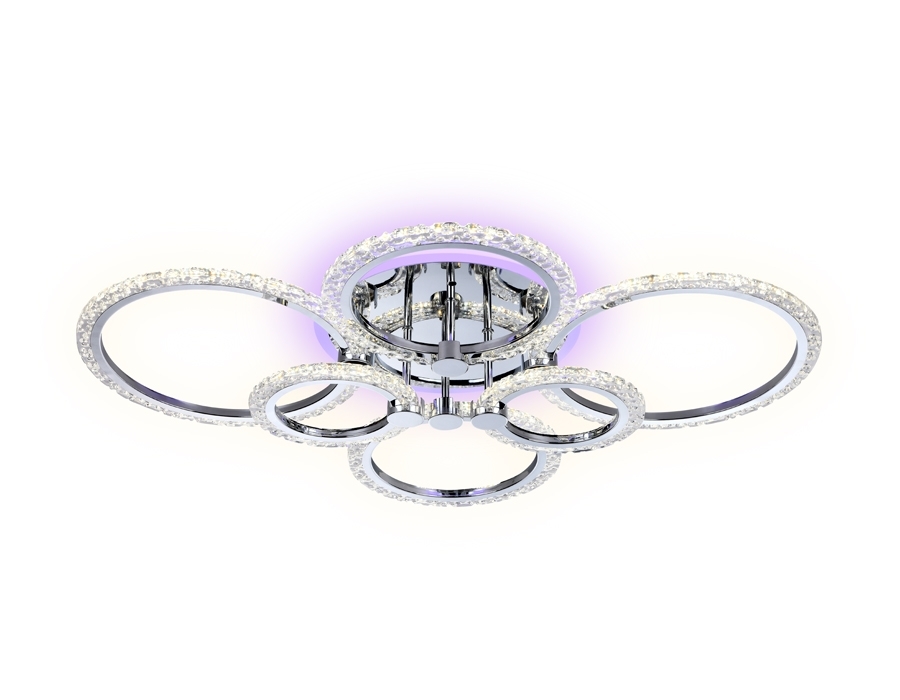 Потолочный светодиодный светильник FA413/4+2 CH хром 132W 840*600*120 (ПДУ РАДИО 2.4G)