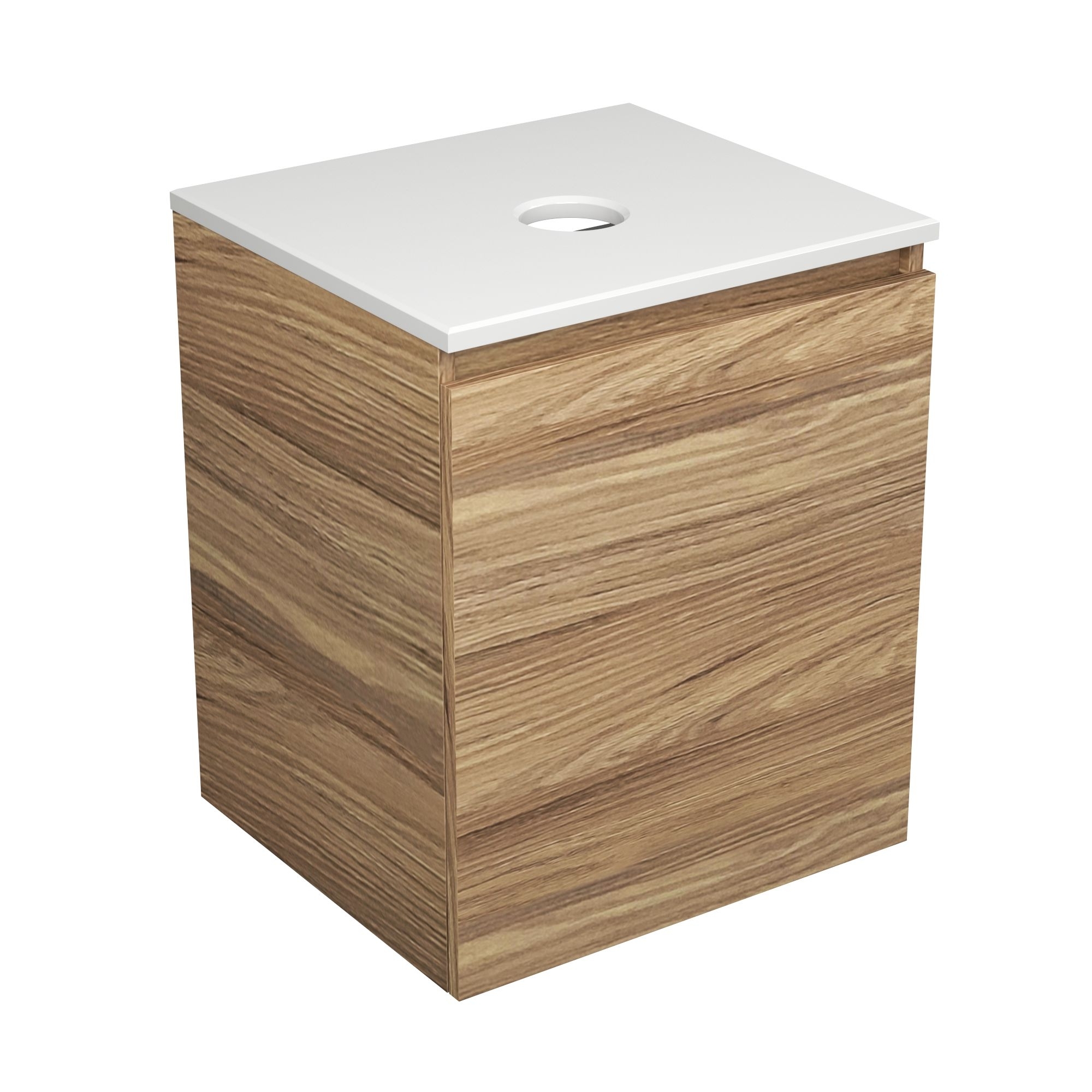 Тумба Bau Dream Blackwood 50 с дверцей, раковина BAU Crystal 40х40, выпуск клик клак, черный