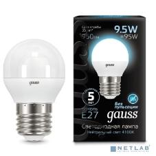 Лампа светодиодная Gauss LED Шар E27 9.5W 950lm 4100K 1/10/50