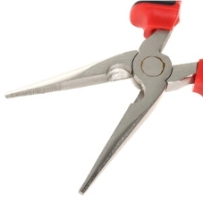 Длинногубцы Matrix NICKEL 17168 200 мм, прямые никелированные, двухкомпонентные рукоятки