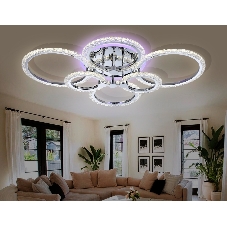 Потолочный светодиодный светильник FA413/4+2 CH хром 132W 840*600*120 (ПДУ РАДИО 2.4G)
