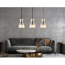Светильник Ambrella light TR3404/3 BK/FGD/TI черный/золото/янтарь E27/3 max 60W 550*135*1000