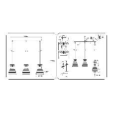Светильник Ambrella light TR3404/3 BK/FGD/TI черный/золото/янтарь E27/3 max 60W 550*135*1000