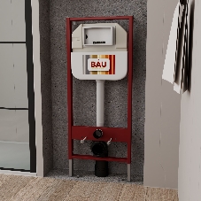 Комплект BAU 6 в 1: рамная инсталляция BAU NEO 45 для подвесного унитаза, унитаз подвесной безободковый торнадо обратного потока Bau Nimb Hurricane-2, быстросъемное тонкое сиденье дюропласт микролифт, клавиша смыва BAU Pulse, черная матовая/вставка хром