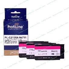Картридж ProfiLine PL-CZ135A №711 для принтеров HP DESIGNJET T120/T520 Magenta (3 шт/уп CZ131A)