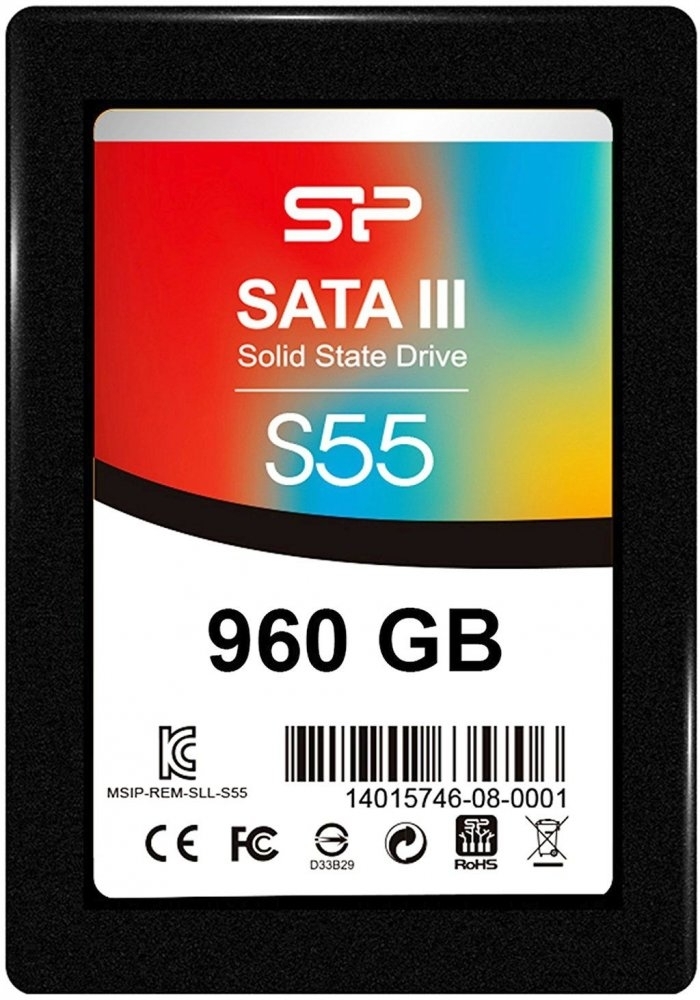Накопитель SSD SiliconPower Slim S55, 960Gb, SATA, 2.5