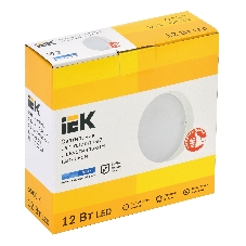 Светильник IEK LED ДПО 2012Д 12Вт IP54 6500К круг белый с АД