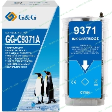 Картридж струйный G&G GG-C9371A голубой (130 мл) для HP Designjet T610, T770, T790eprinter, T1300eprinter, T1100, T1100PS, T1120, T1120PS, T1200, T1200PS, T1200HDMultifunction, T2300eMultifunction