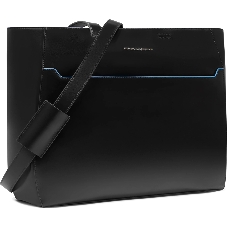Деловая сумка женская с отделением для ноутбука Piquadro Blue Square BD6680B2/N натур.кожа черный