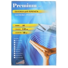 Обложки для переплета Office Kit A4 пластик прозрачный, 0.2 мм (100 шт) PCA400200