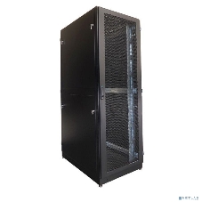 Шкаф телекоммуникационный напольный 42U (600 1000) дверь перфорированная, задние двойные перф., черный