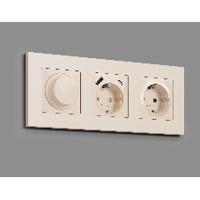 Лицевая панель ALFA (Бежевый матовый) для электрической розетки с/з QUANT AP3260